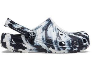 Crocs – CLASSIC MARBLED CLOG K – BLACK/WHITE