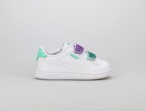 PUMA SMASH 3.0 L GLITTER VELCRO V INFANTS ΑΣΠΡΟ